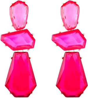 Vintage Colorful Rhinestone Drop Earrings Big Multic Geometric Crystal Dangle Earrings Prom Party Elegant Accessories Jewelry Gift for Women