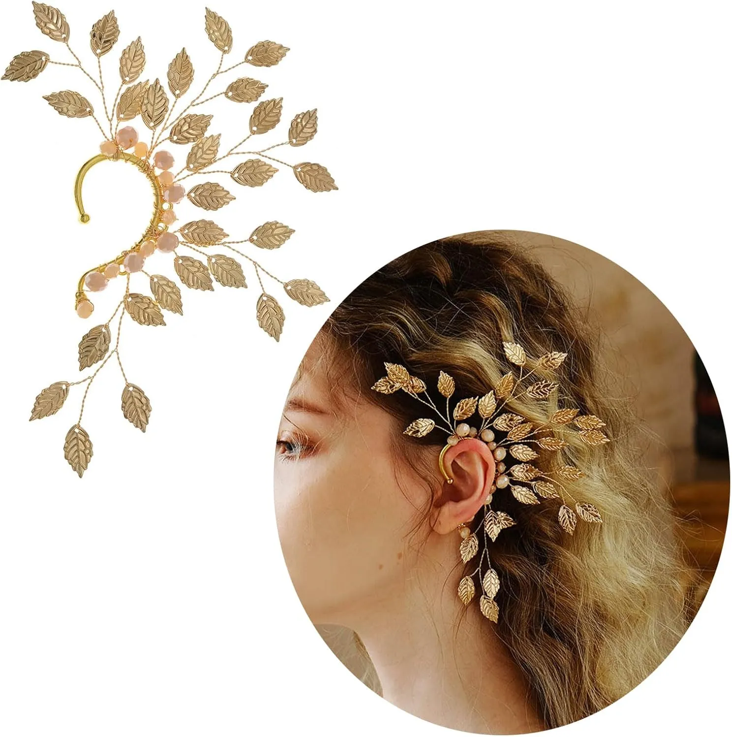 Vintage Leaves Ear Cuff Earrings Accessories Elegant Ear Clips Stylish Women's Ear Rings Ear Clamp Jewelry