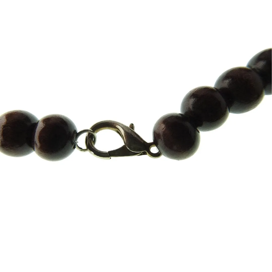 Vintage necklace with wooden beads