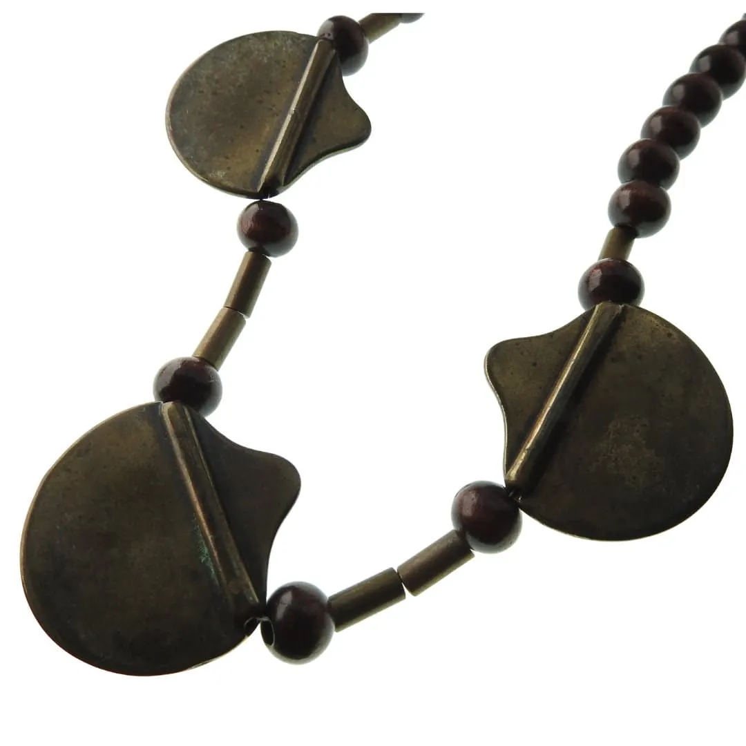 Vintage necklace with wooden beads
