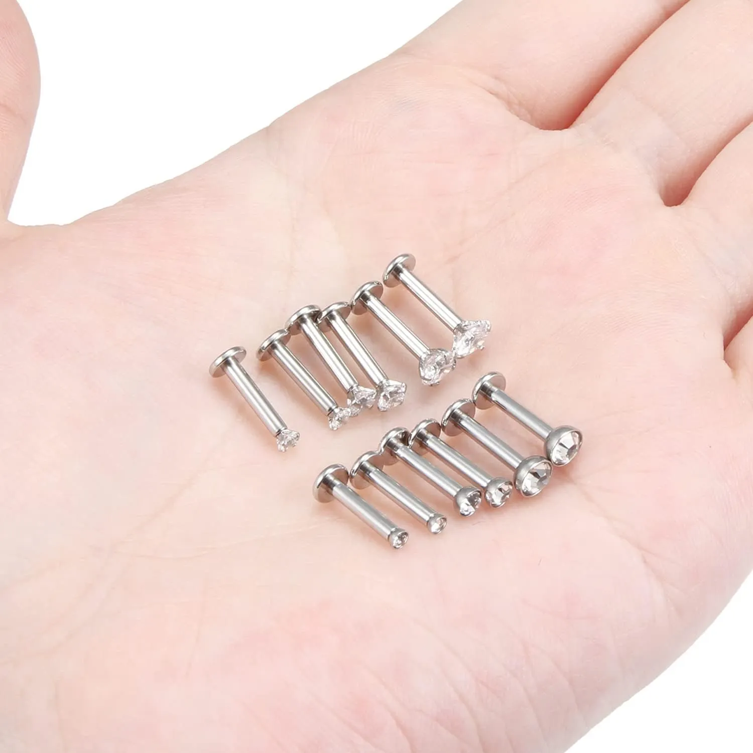 Vsnnsns 14G Lip Rings Stainless Steel Tragus Helix Conch Piercing Jewelry Snake Bite Piercing Monroe Lip Rings Labret Medusa Cartilage Lobe Earrings Piercing Jewelry Cubic Zirconia 2MM 3MM 4MM