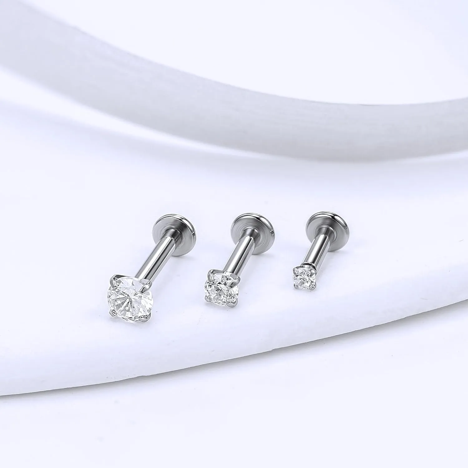 Vsnnsns 14G Lip Rings Stainless Steel Tragus Helix Conch Piercing Jewelry Snake Bite Piercing Monroe Lip Rings Labret Medusa Cartilage Lobe Earrings Studs Piercing Jewelry 6MM 8MM 10MM Silver 18PCS