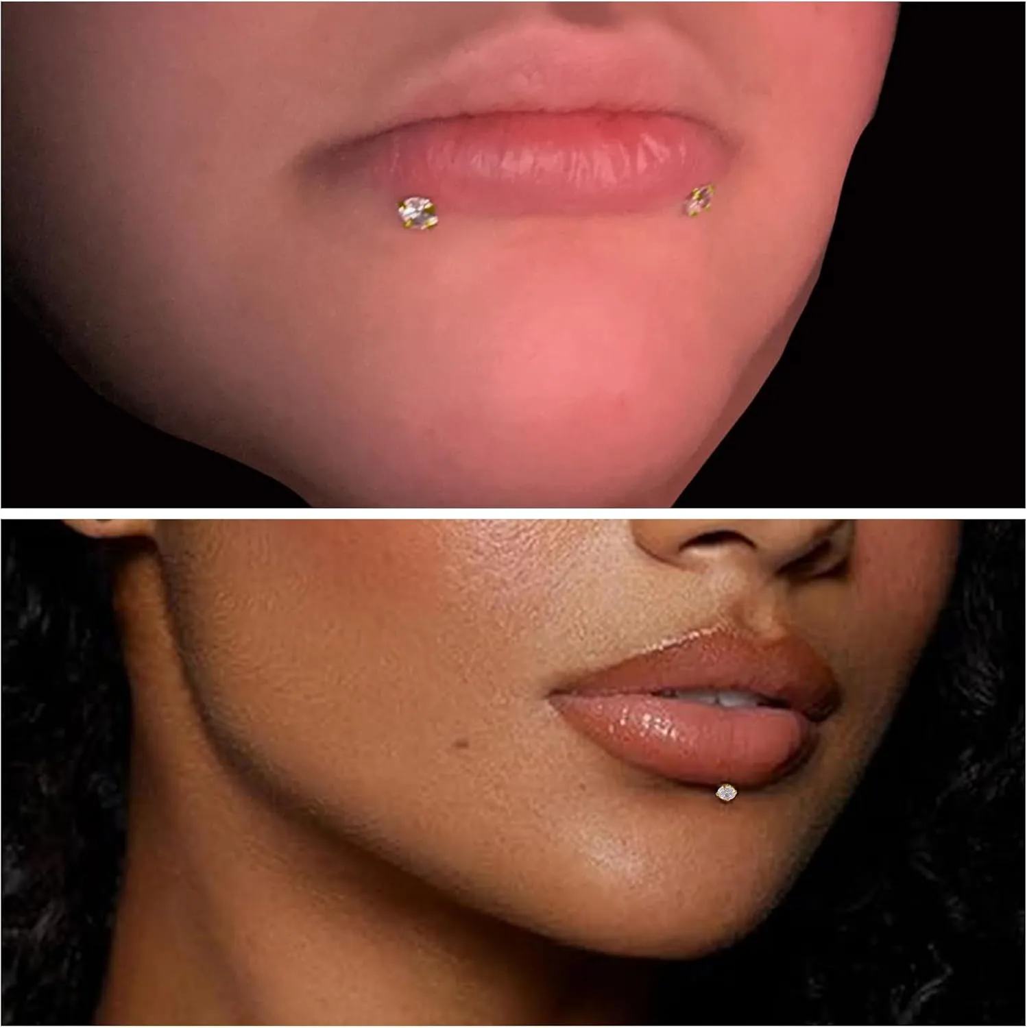 Vsnnsns 16G Lip Rings Stainless Steel Tragus Helix Conch Piercing Jewelry Snake Bite Piercing Monroe Lip Rings Labret Medusa Cartilage Lobe Earrings Piercing Jewelry CZ 2MM/2.5MM/3MM/3.5MM/4MM/4.5MM