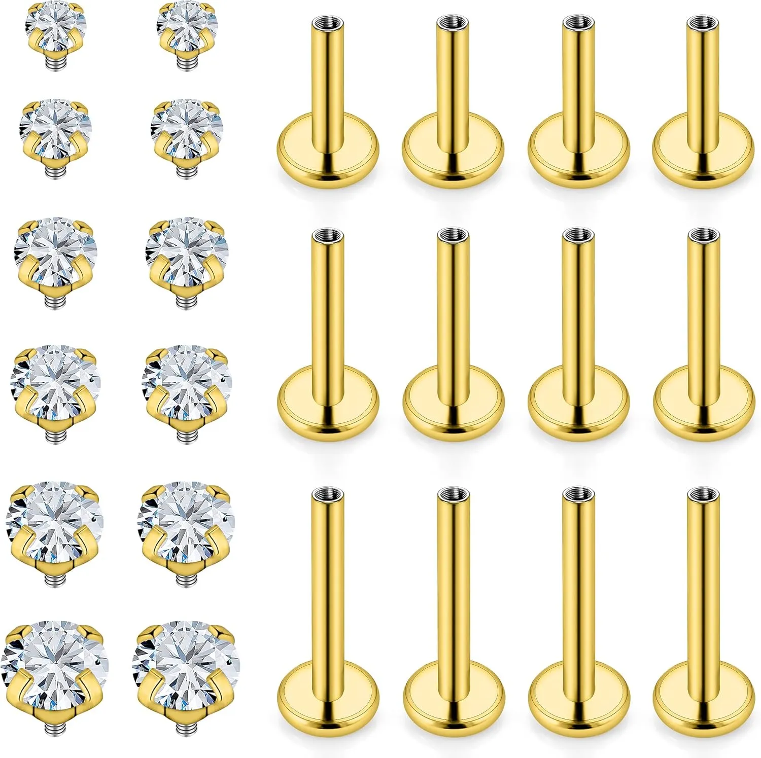 Vsnnsns 16G Lip Rings Stainless Steel Tragus Helix Conch Piercing Jewelry Snake Bite Piercing Monroe Lip Rings Labret Medusa Cartilage Lobe Earrings Piercing Jewelry CZ 2MM/2.5MM/3MM/3.5MM/4MM/4.5MM