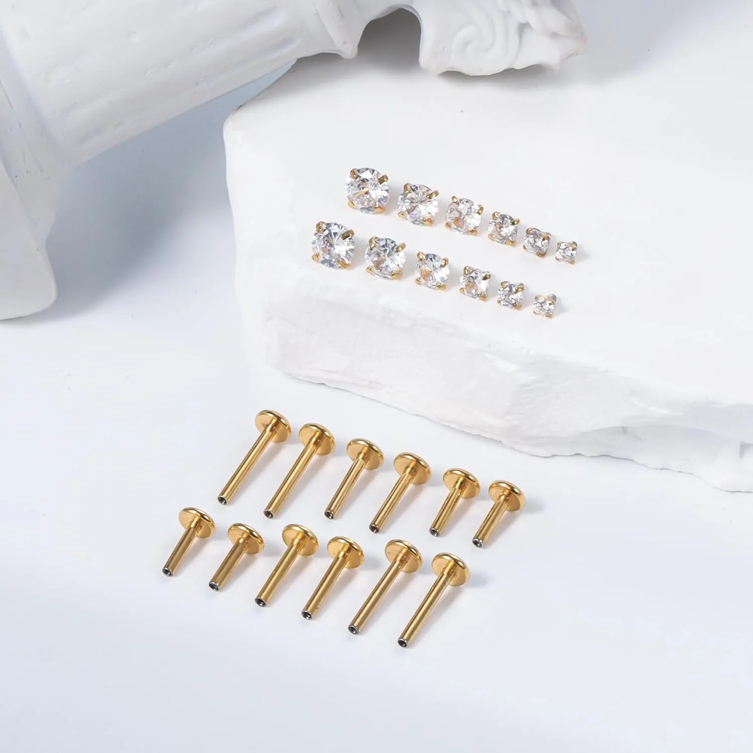 Vsnnsns 16G Lip Rings Stainless Steel Tragus Helix Conch Piercing Jewelry Snake Bite Piercing Monroe Lip Rings Labret Medusa Cartilage Lobe Earrings Piercing Jewelry CZ 2MM/2.5MM/3MM/3.5MM/4MM/4.5MM
