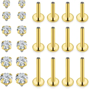 Vsnnsns 16G Lip Rings Stainless Steel Tragus Helix Conch Piercing Jewelry Snake Bite Piercing Monroe Lip Rings Labret Medusa Cartilage Lobe Earrings Piercing Jewelry CZ 2MM/2.5MM/3MM/3.5MM/4MM/4.5MM