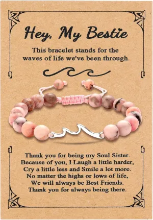 Wave Friendship Bracelet, Best Friend Relaxation Unique Christmas Birthday Valentine's Day Bracelet Gifts for Women.