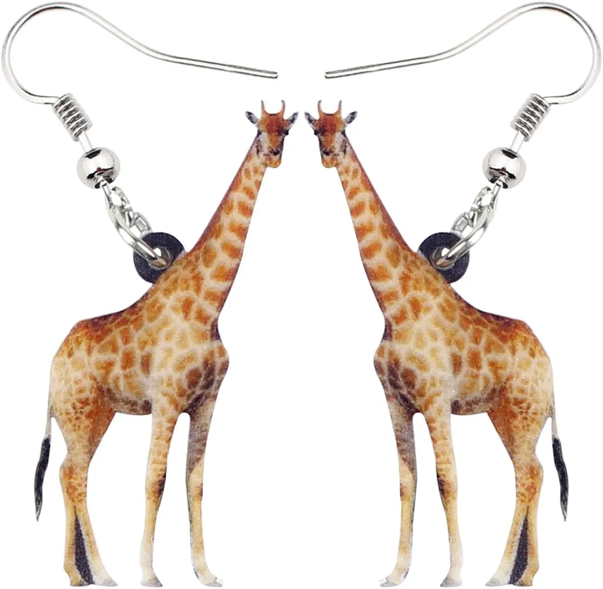 WEVENI Acrylic Colorful Elegant Giraffe Dangle Earrings Novelty Jewelry For Women Ladies Dainty Gift (Beige)