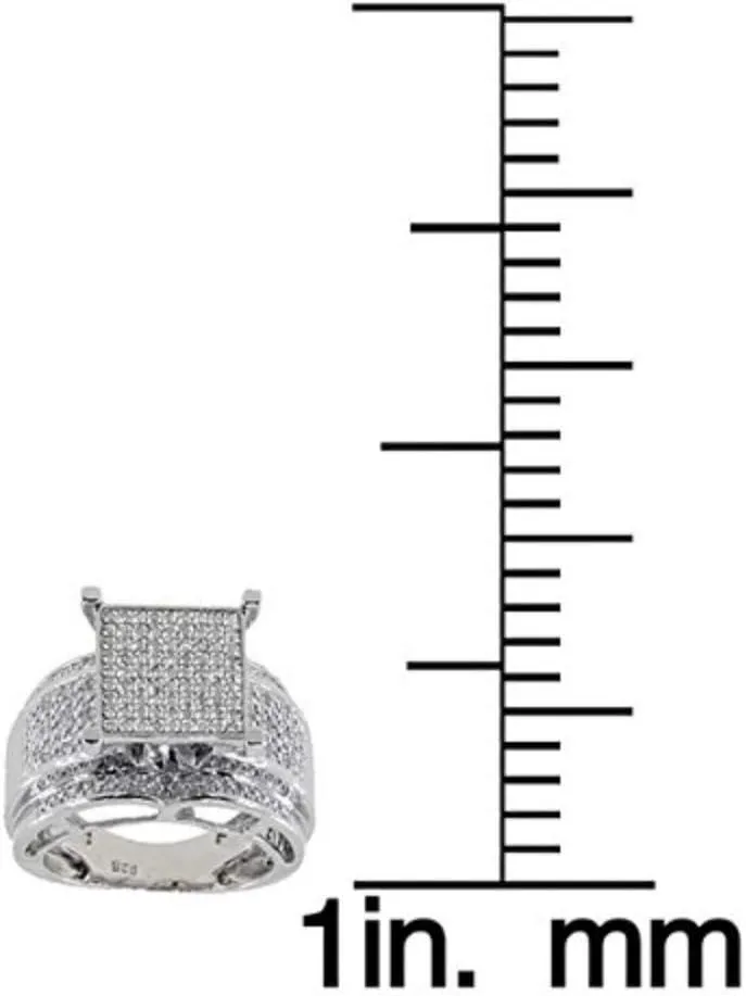 White Diamond Sterling Silver Ring, 0.33 Ct Round Cut Diamond Wedding Ring, Multi Band Diamond Ring gift for Women