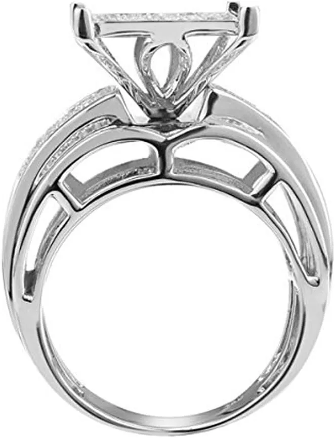 White Diamond Sterling Silver Ring, 0.33 Ct Round Cut Diamond Wedding Ring, Multi Band Diamond Ring gift for Women