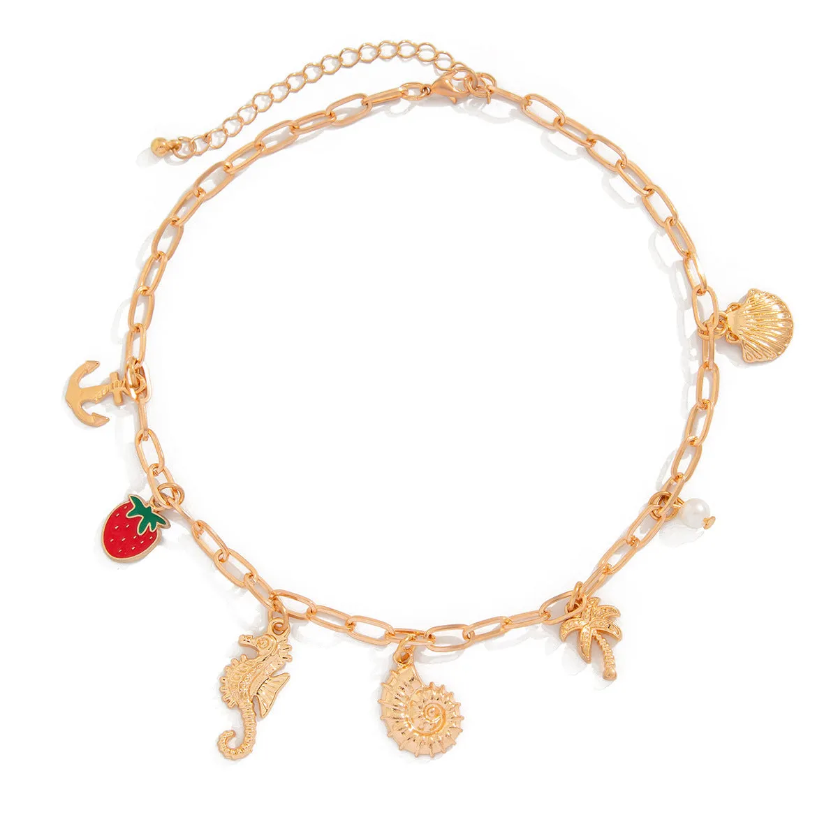 Wholesale Bohemian Heavy Chain Stacking Ocean Style Mermaid Shell Necklace