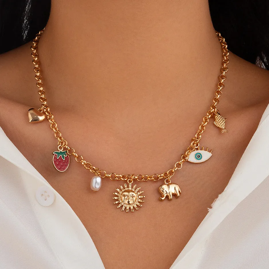 Wholesale Bohemian Heavy Chain Stacking Ocean Style Mermaid Shell Necklace