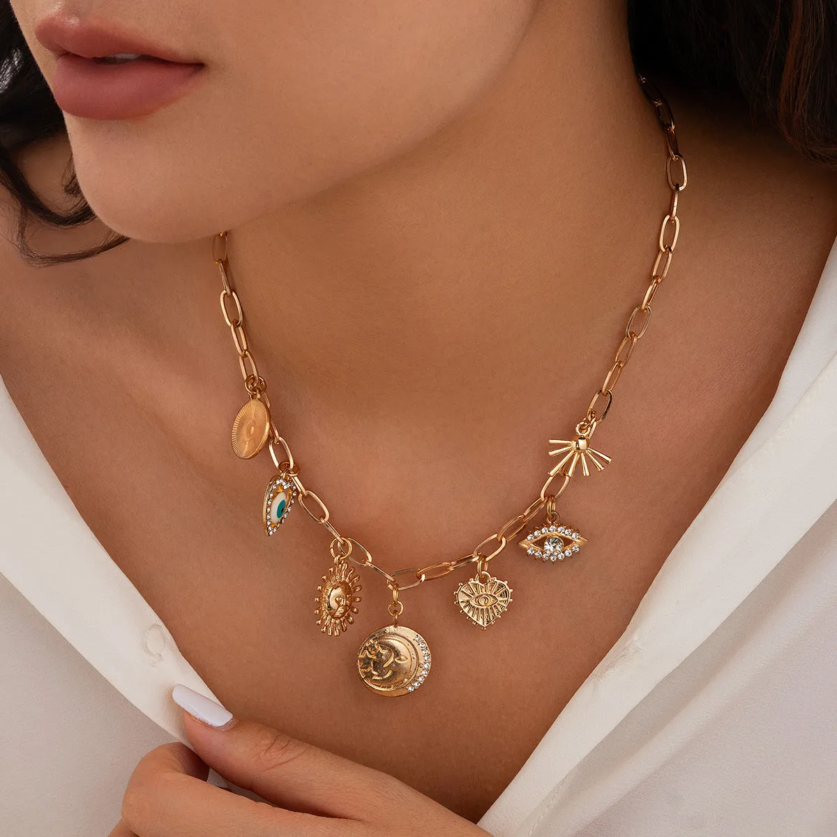 Wholesale Bohemian Heavy Chain Stacking Ocean Style Mermaid Shell Necklace