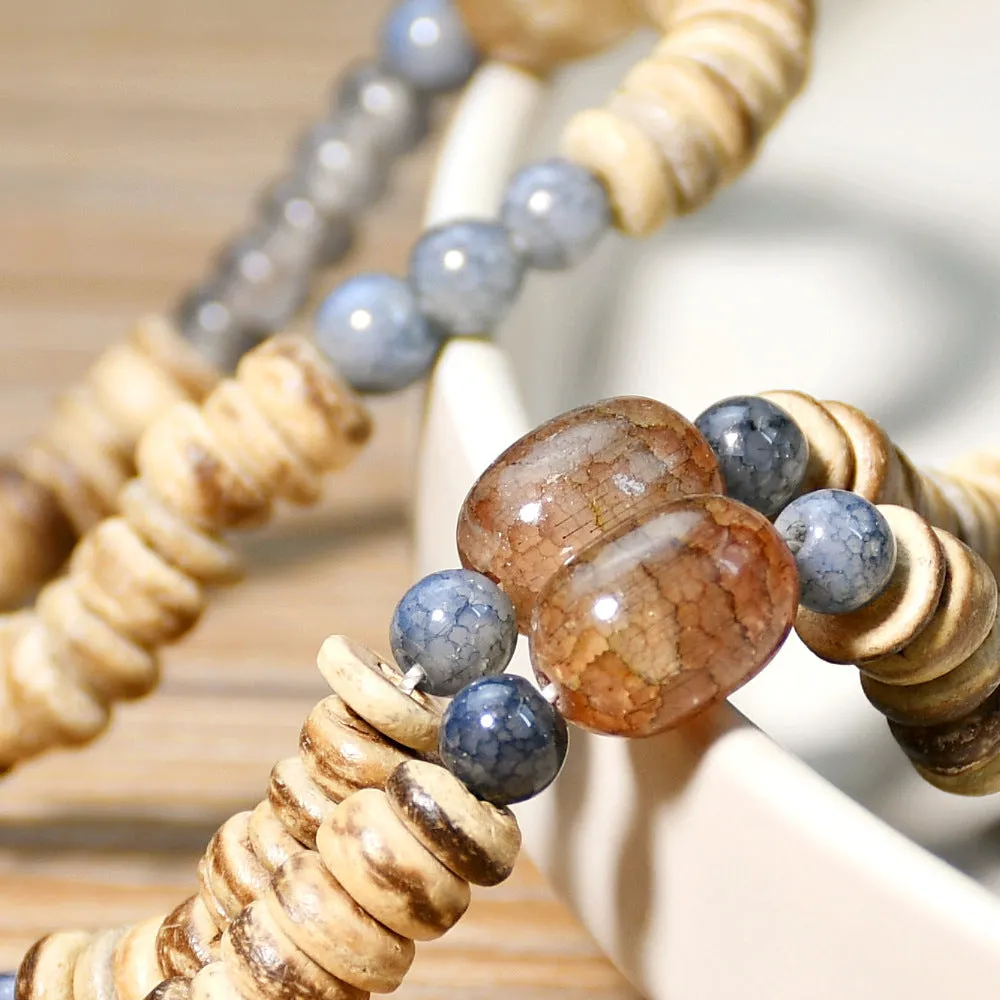 Wholesale Handmade Coconut Shell Explosive Stone Beaded Bohemian Bracelet Sweater Chain