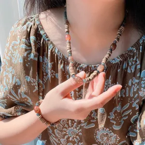 Wholesale Handmade Coconut Shell Explosive Stone Beaded Bohemian Bracelet Sweater Chain