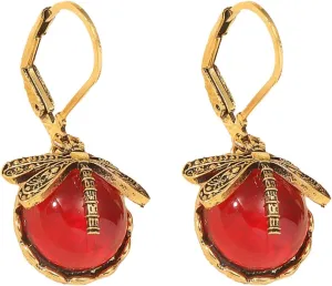 Women Leverback Earrings Cute Dragonfly Decor Faux Crystal Drop Bohemia Dangle Vintage Style Unique Jewelry