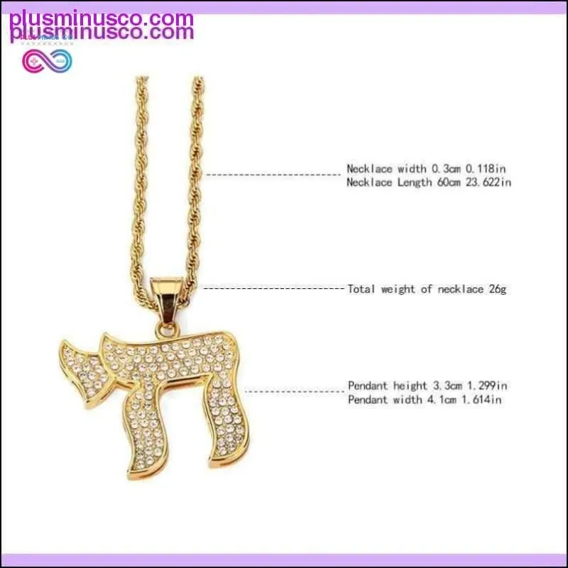 Women Men Gold CHAI Jewish symbol Pendants Necklaces Iced