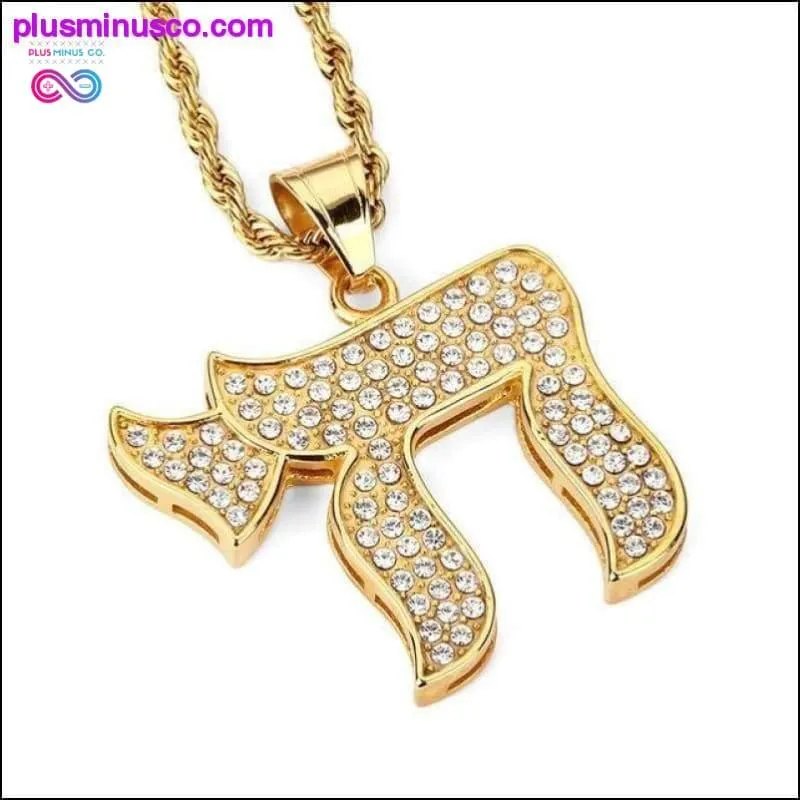 Women Men Gold CHAI Jewish symbol Pendants Necklaces Iced