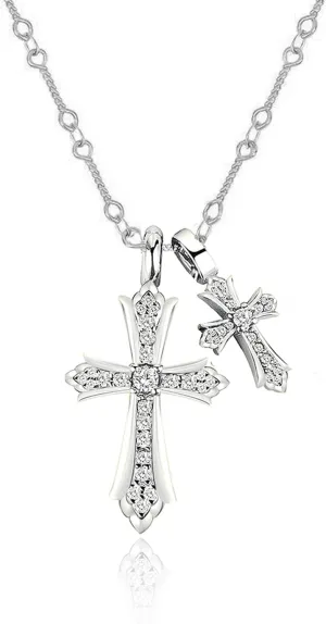 Women's Double Cross Necklace Gold Chunky Cross Necklace Celtic Cross Necklace Women Mens Gothic Cross Necklace Cz Trendy Chain Gold Plated Necklaces