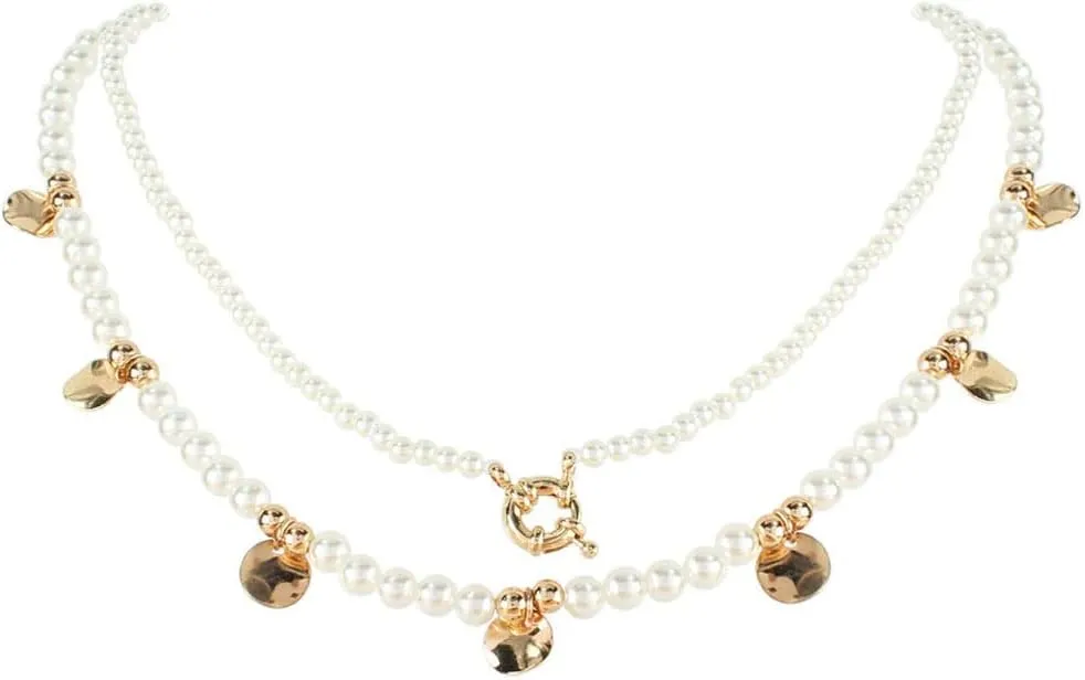 YAZILIND Personality Imitation Pearl Necklace Simple Multi-Layer Clavicle Chain Choker Necklaces Ladies Jewelry