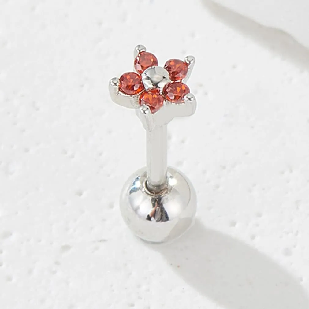 YAZILIND Women's Stud Earrings Flower Rhinestone Round Cut Tarnish Resistant Elegant Statement Jewelry Birthday Charm Jewelry
