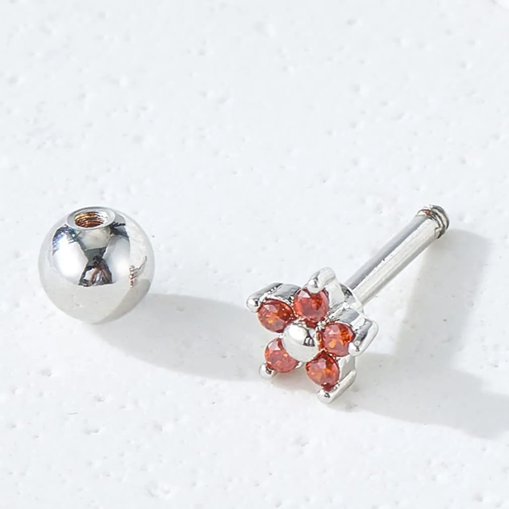 YAZILIND Women's Stud Earrings Flower Rhinestone Round Cut Tarnish Resistant Elegant Statement Jewelry Birthday Charm Jewelry