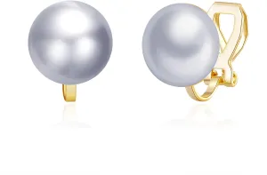 YOQUCOL Simulated Freshwater Pearl Clip On Earrings Not Pierced Elegant Stud Jewelry For Women