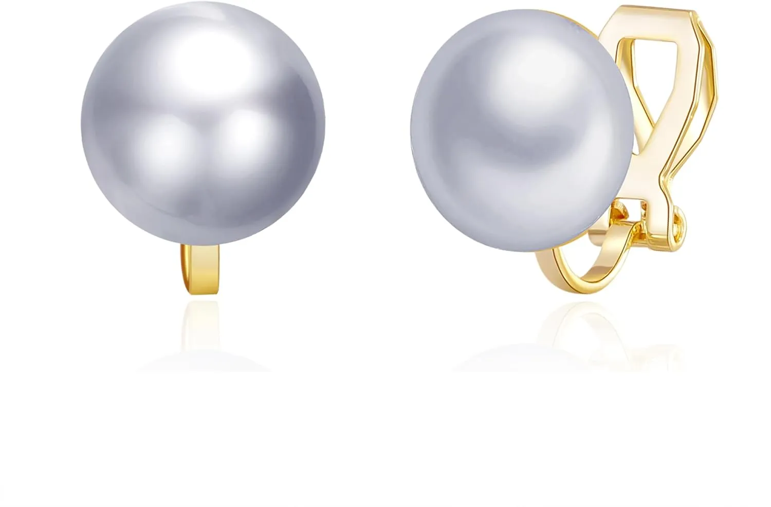 YOQUCOL Simulated Freshwater Pearl Clip On Earrings Not Pierced Elegant Stud Jewelry For Women