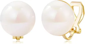 YOQUCOL Simulated Freshwater Pearl Clip On Earrings Not Pierced Elegant Stud Jewelry For Women
