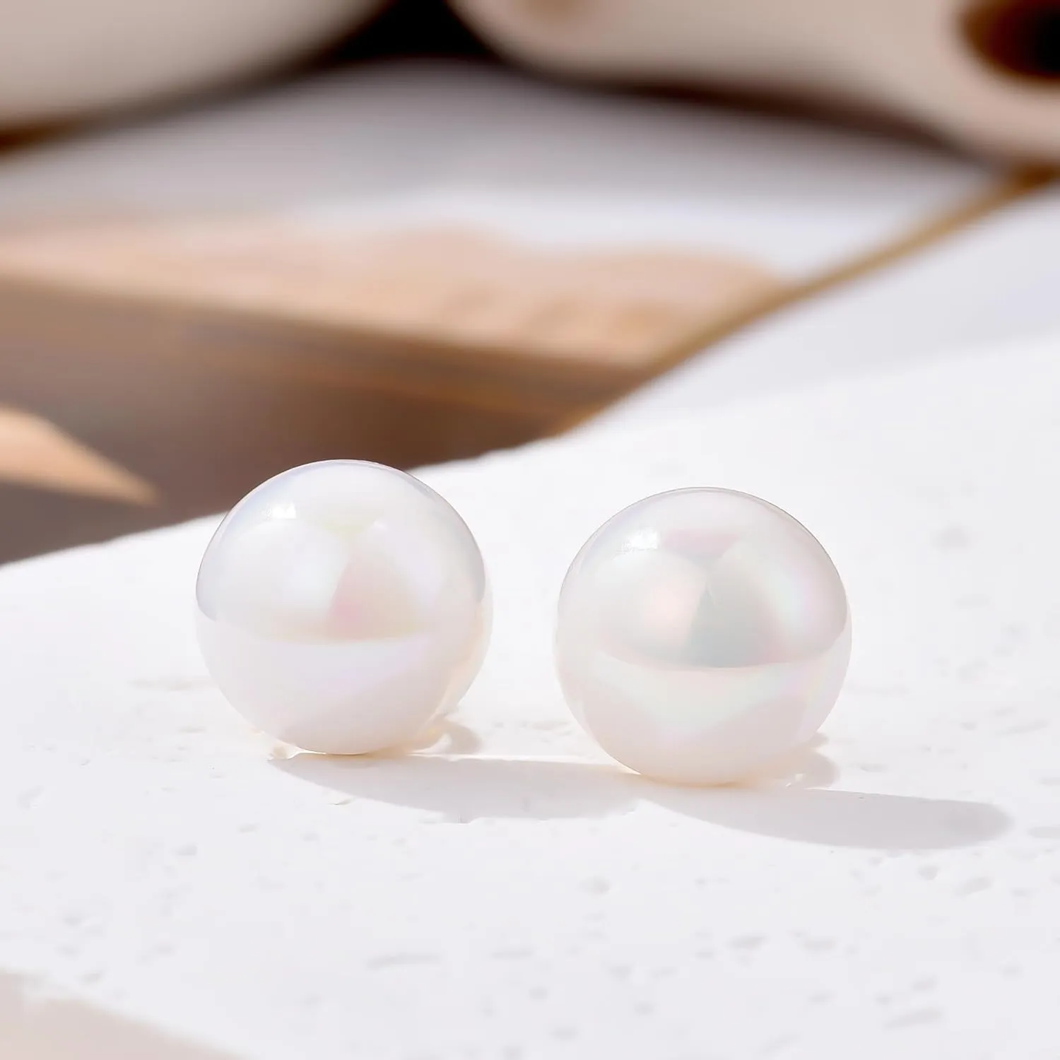 YOQUCOL Simulated Freshwater Pearl Clip On Earrings Not Pierced Elegant Stud Jewelry For Women