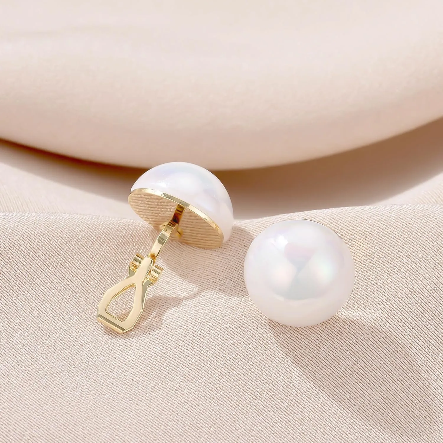 YOQUCOL Simulated Freshwater Pearl Clip On Earrings Not Pierced Elegant Stud Jewelry For Women