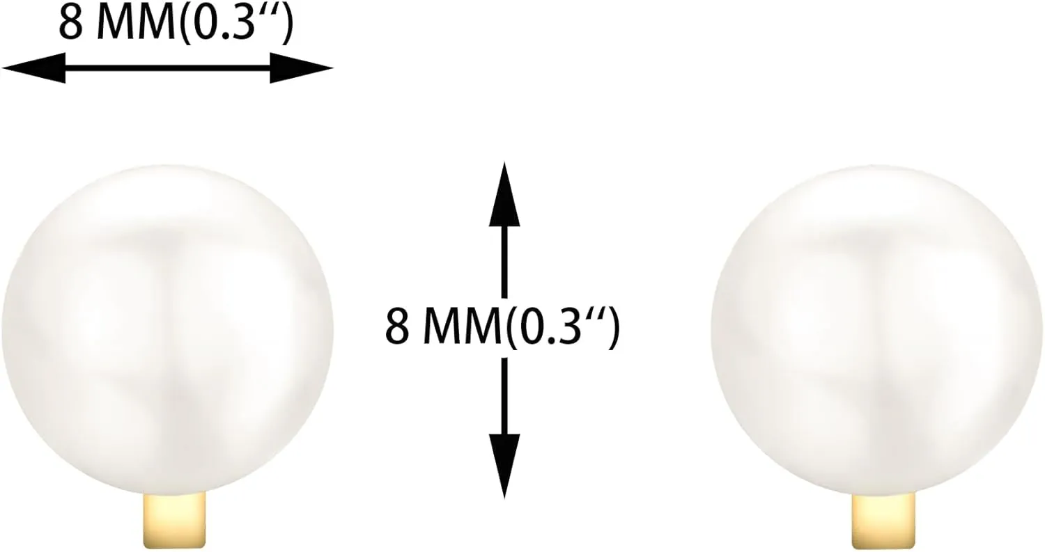YOQUCOL Simulated Freshwater Pearl Clip On Earrings Not Pierced Elegant Stud Jewelry For Women