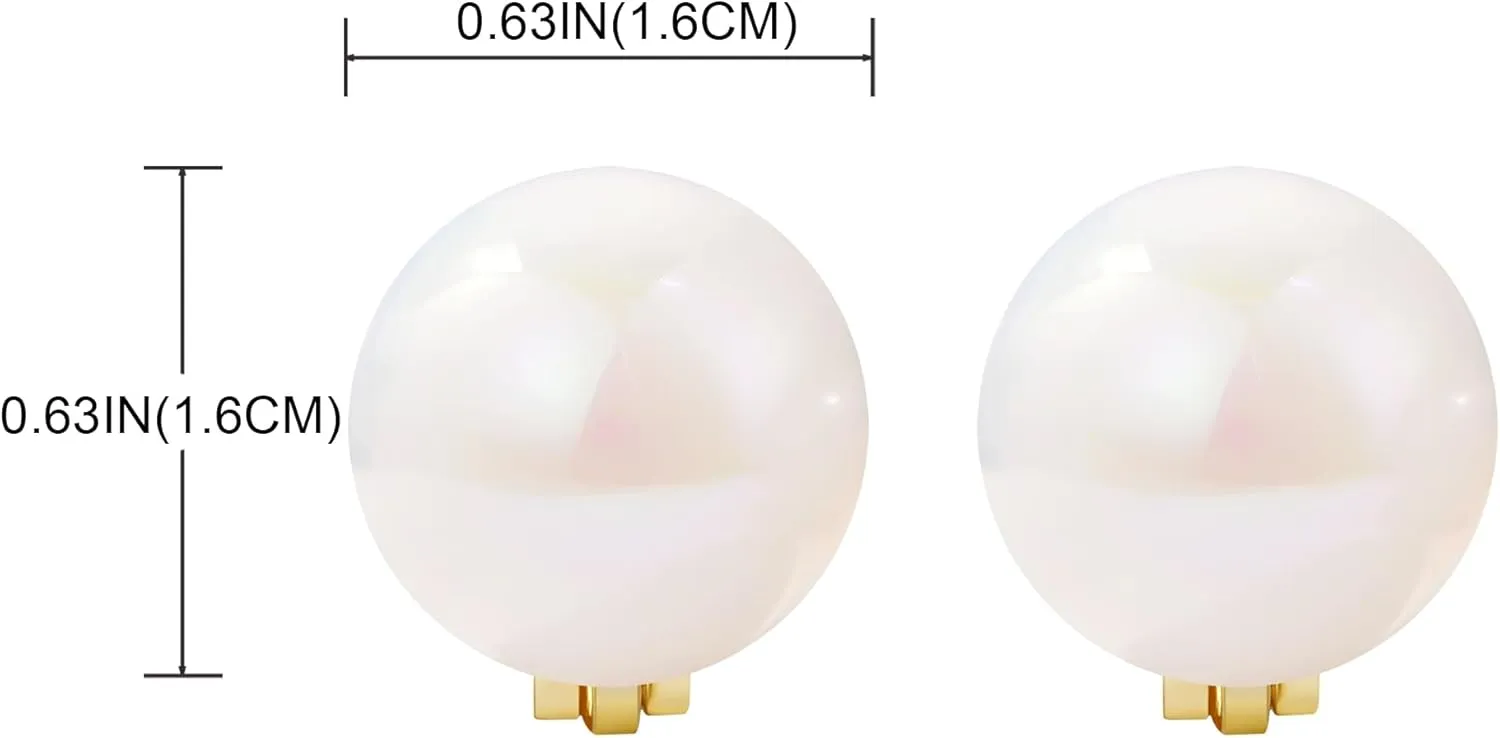 YOQUCOL Simulated Freshwater Pearl Clip On Earrings Not Pierced Elegant Stud Jewelry For Women