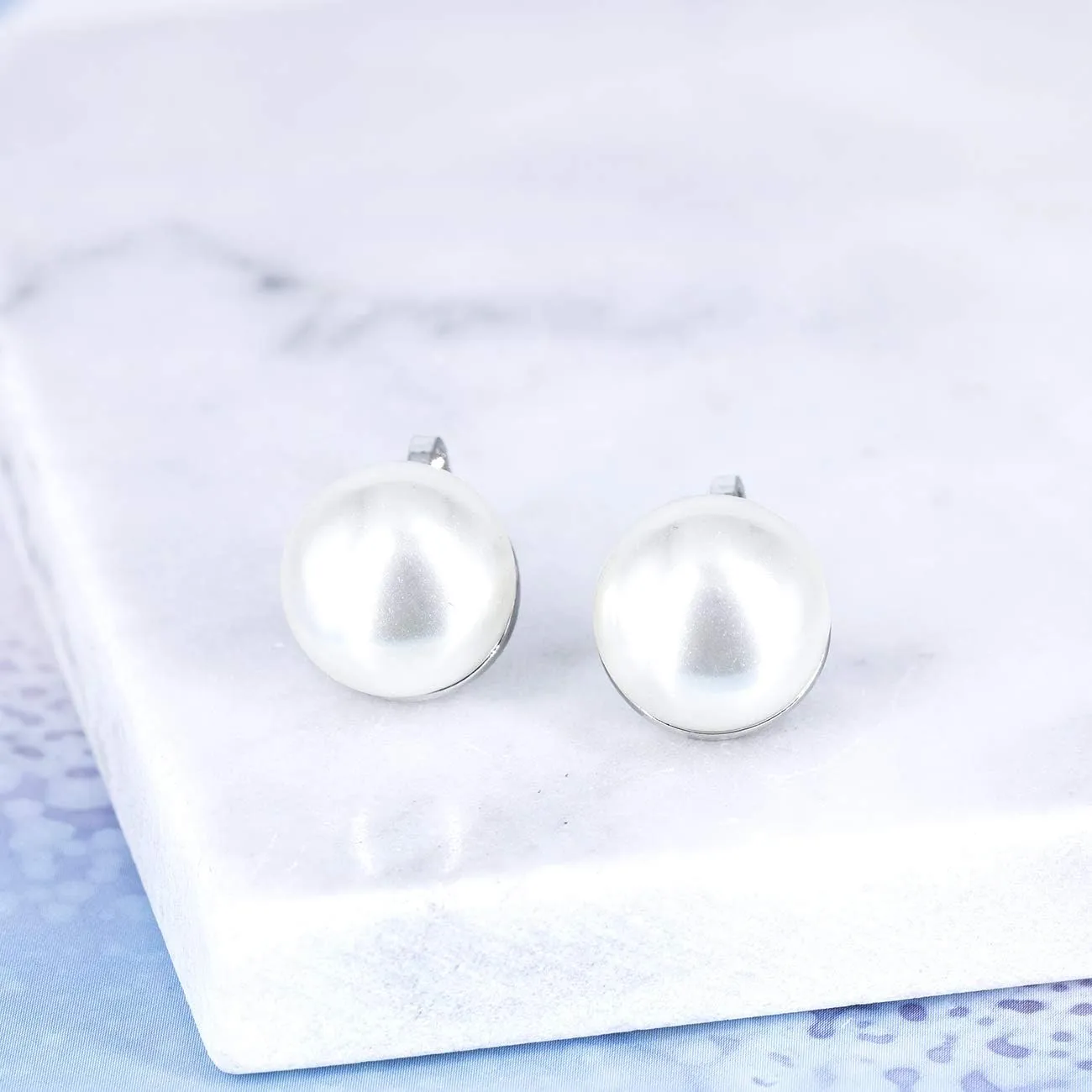 YOQUCOL Simulated Freshwater Pearl Clip On Earrings Not Pierced Elegant Stud Jewelry For Women