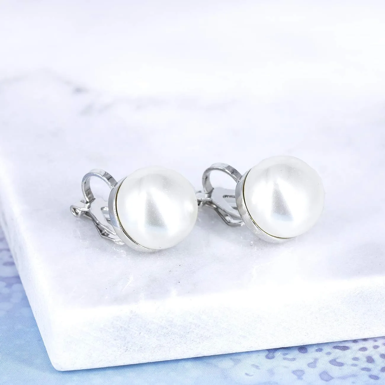 YOQUCOL Simulated Freshwater Pearl Clip On Earrings Not Pierced Elegant Stud Jewelry For Women