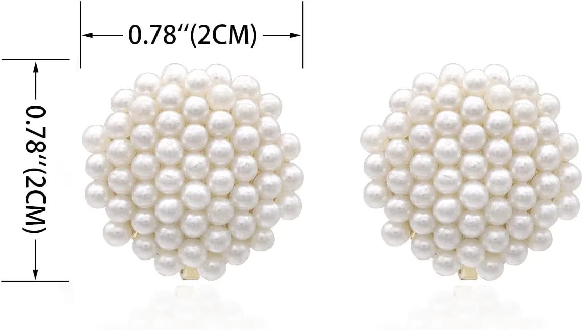YOQUCOL Simulated Pearl Golden Tone Earrings for Women Pierced Earrings Fashion Bridal Elegant Jewelry Gift