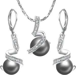 Yoursfs Costume Jewelry Set for Women 18K Gold Plated Pearl Necklace and Earrings Elegant Wedding Jewelry Sets for Brides