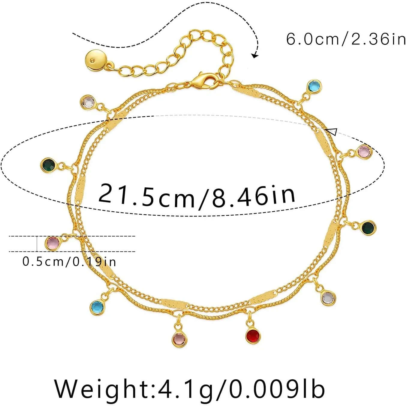 Yumikoo 18k Gold Plated Anklet Ankle Bracelets for Women