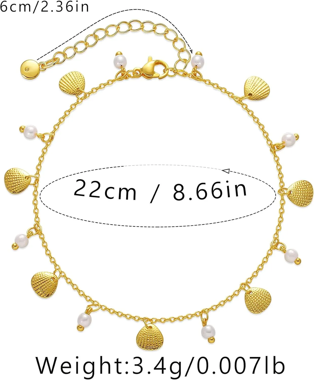 Yumikoo 18k Gold Plated Anklet Ankle Bracelets for Women