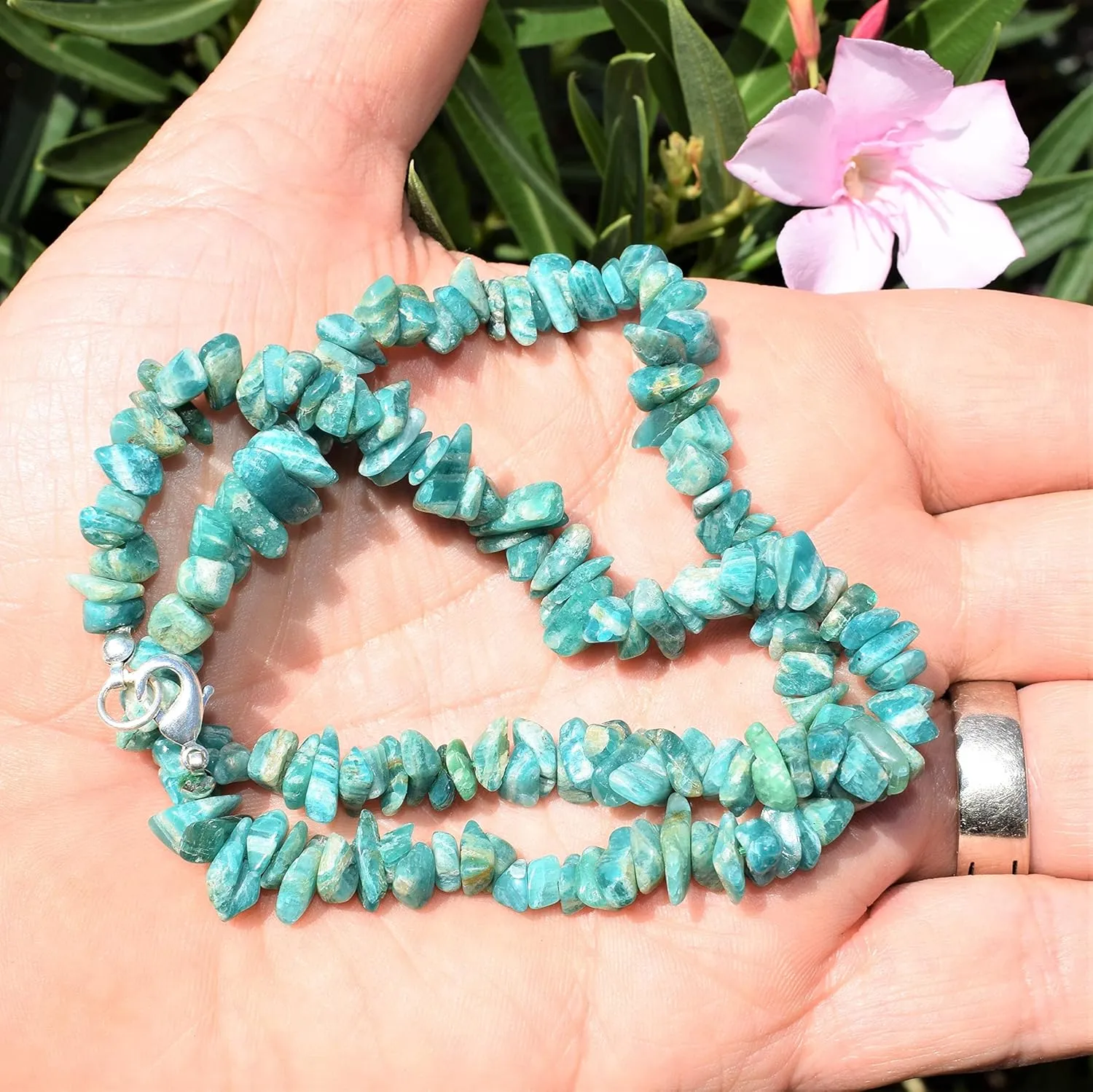 Zenergy Gems Selenite Charged Natural Gemstone Chip Necklaces   Selenite Puffy Heart Charger [Included]