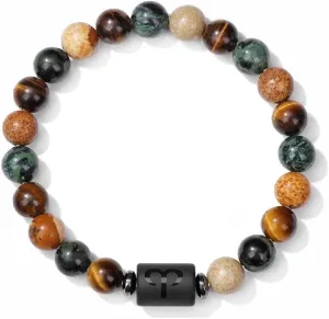 Zodiac Bracelet for Women Men Zodiac Sign Natural Stone Bead Bracelet with Wish Card 12 Constellation Distance Prayer Blessing Bracelet for Couples Friends Horoscope Jewelry Birthday Gift