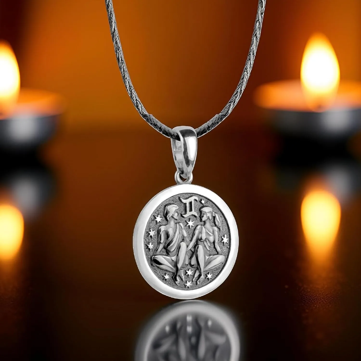 Zodiac Sign Pendant Necklace 925 Sterling Silver Horoscope Medallion Coin Disc Choker Charm Constellation Astrology Jewelry for Men Women