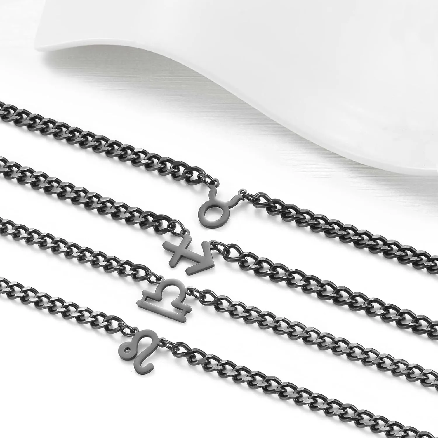 Zodiac Sign Pendant Necklaces for Women Men Stainless Steel Leo Constellation Horoscope Astrology Jewelry, 6.5mm Diamond Cut Cuban Link Curb Chain 18 2 inches