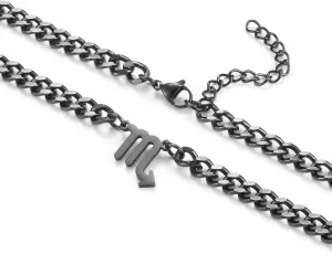 Zodiac Sign Pendant Necklaces for Women Men Stainless Steel Leo Constellation Horoscope Astrology Jewelry, 6.5mm Diamond Cut Cuban Link Curb Chain 18 2 inches