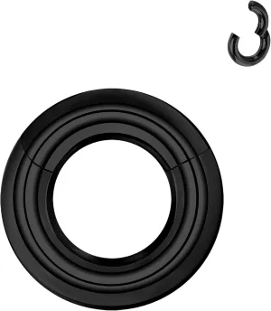 ZS Hinged Segment Clicker PA Ring Spring Action BCR Rings, 2G 4G 6G 8G 10G 12G Black Septum Nose Rings, Surgical Steel Pierced Body Jewelry for Men Women