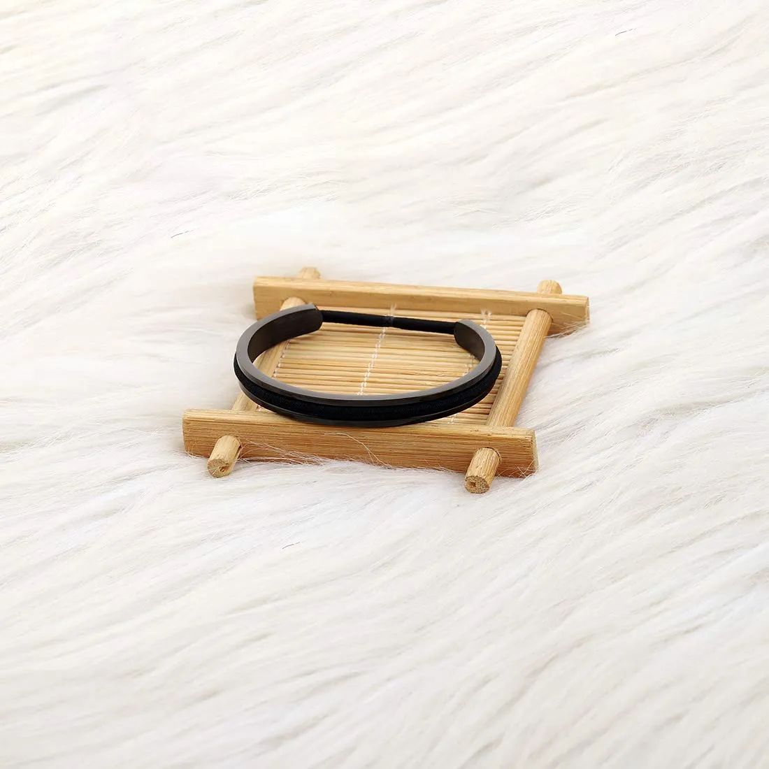 Zuo Bao Hair Tie Bracelet High Polished Cuff Bangle Bracelet for Women (B)